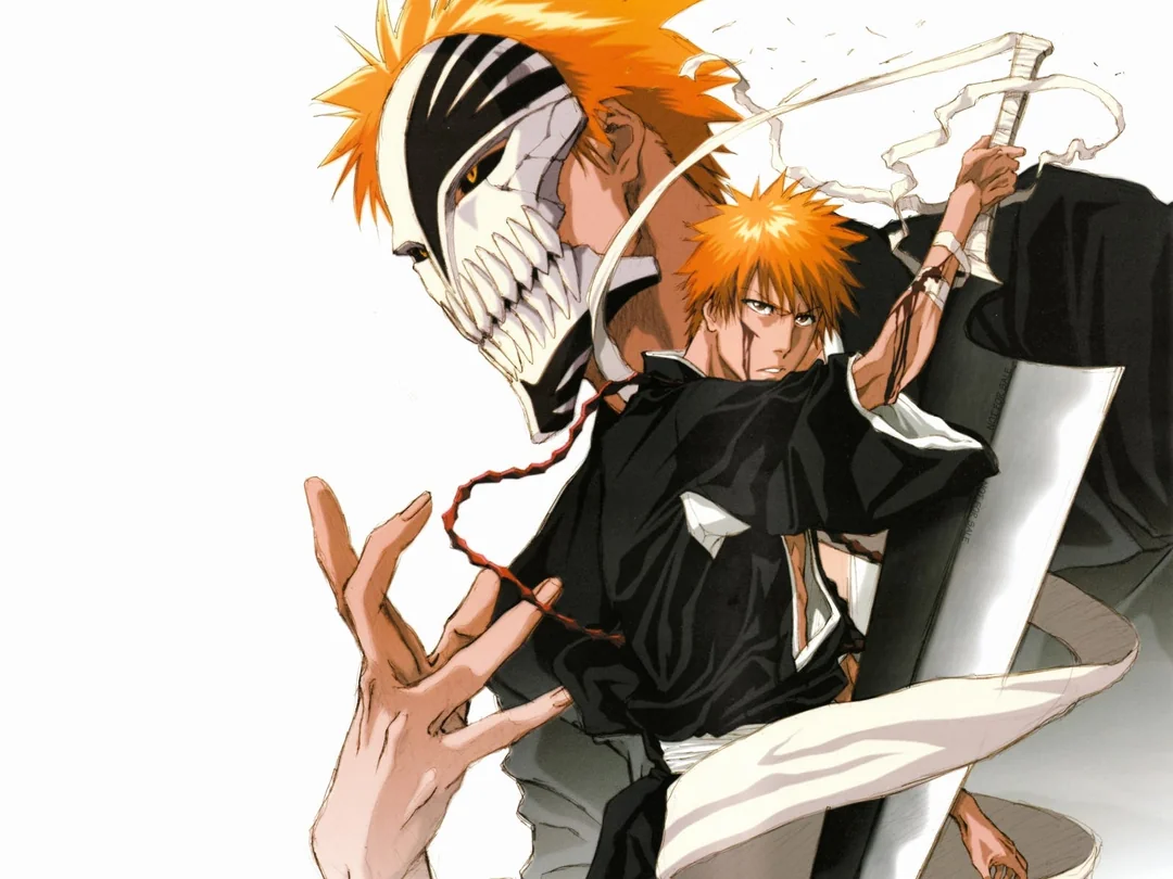 Ichigo with Hollow Mask Behind